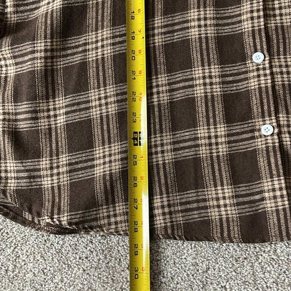 SHEIN Women’s Flannel Long Sleeve Shirt Brown and Tan Sz 6 - Picture 11 of 13